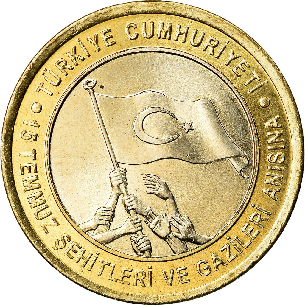 Münze, Türkei, veterans, Lira, 2016, UNZ, Bi-Metallic