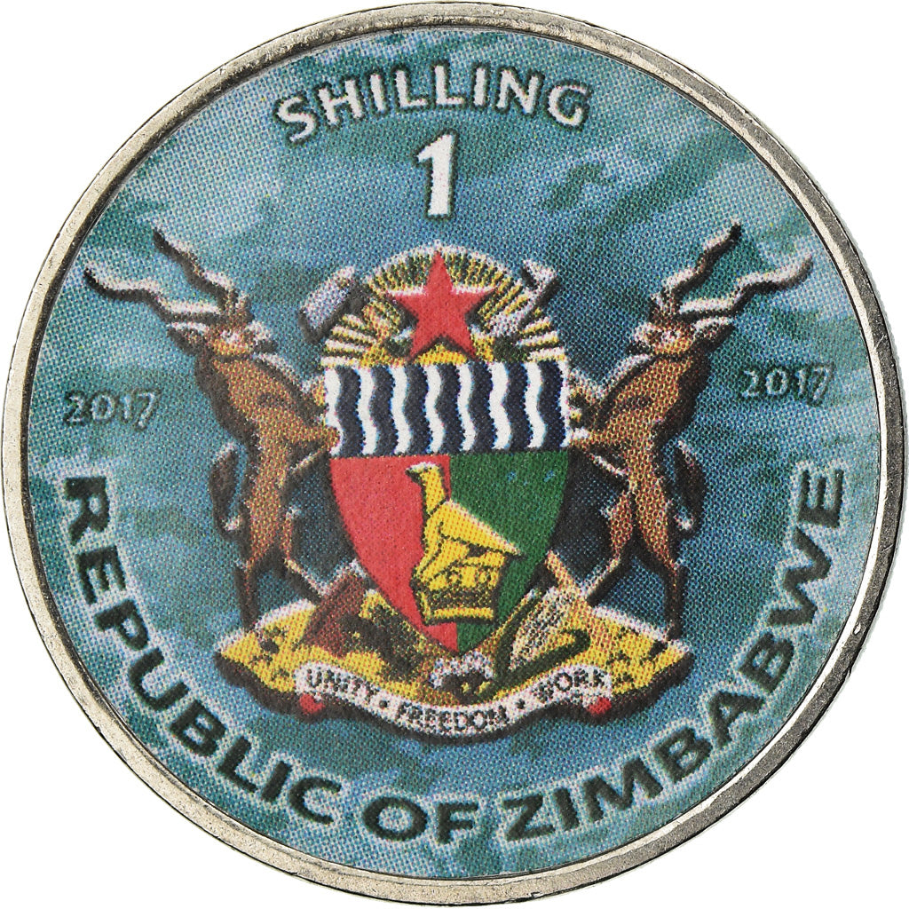 Coin, Zimbabwe, Shilling, 2017, Warship - USS Long Beach CGN-9, MS(63), Nickel