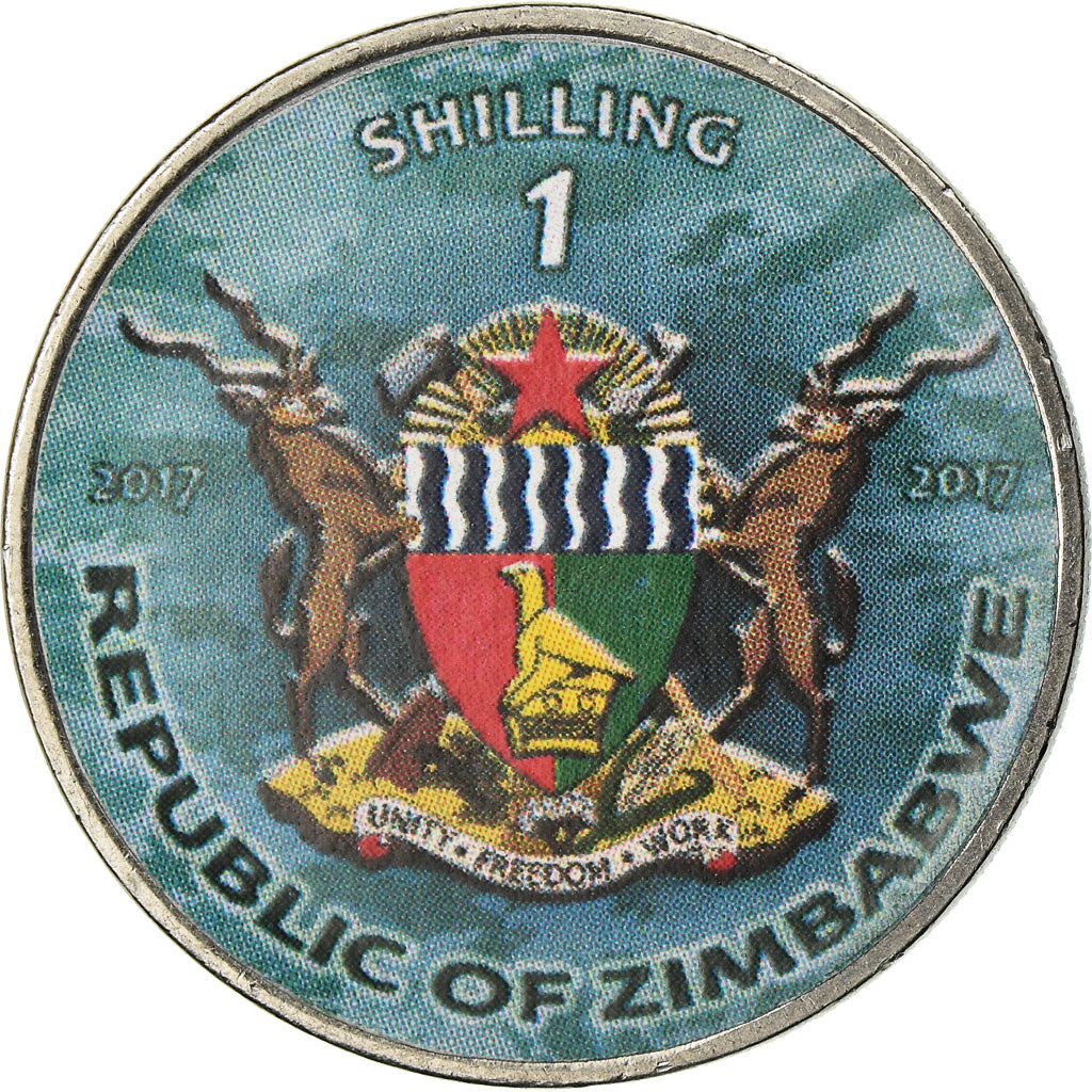 Moneda, Zimbabue, Shilling, 2017, Warship -  U.S Aircraft Carrier, SC, Níquel