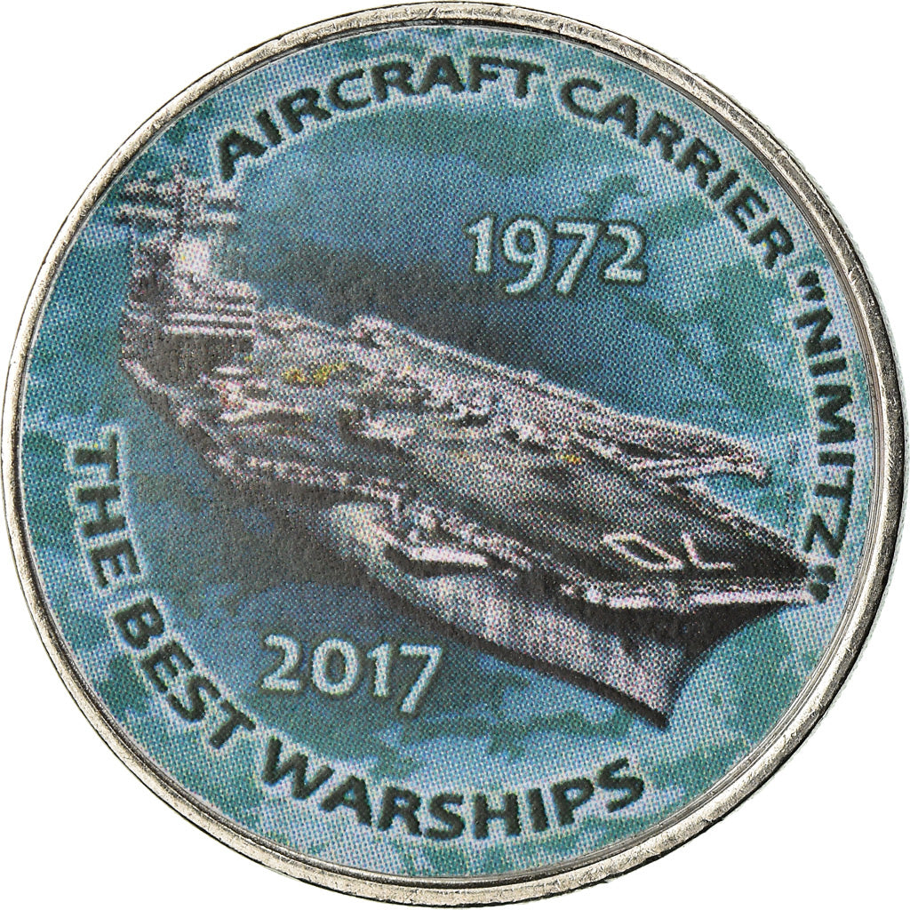 Moneda, Zimbabue, Shilling, 2017, Warship -  Aircraft Carrier Nimitz, SC