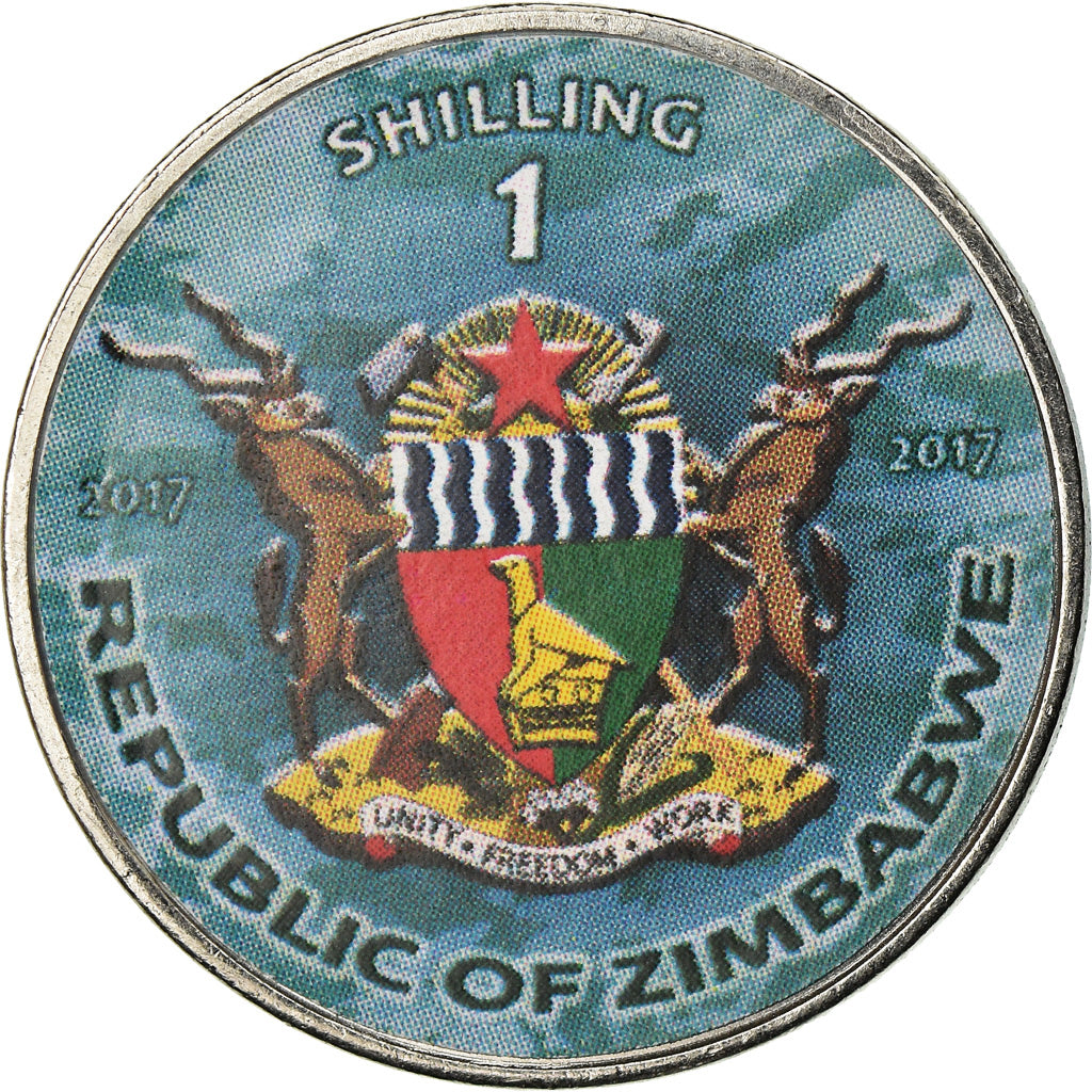 Moneda, Zimbabue, Shilling, 2017, Warship -  Aircraft Carrier Nimitz, SC