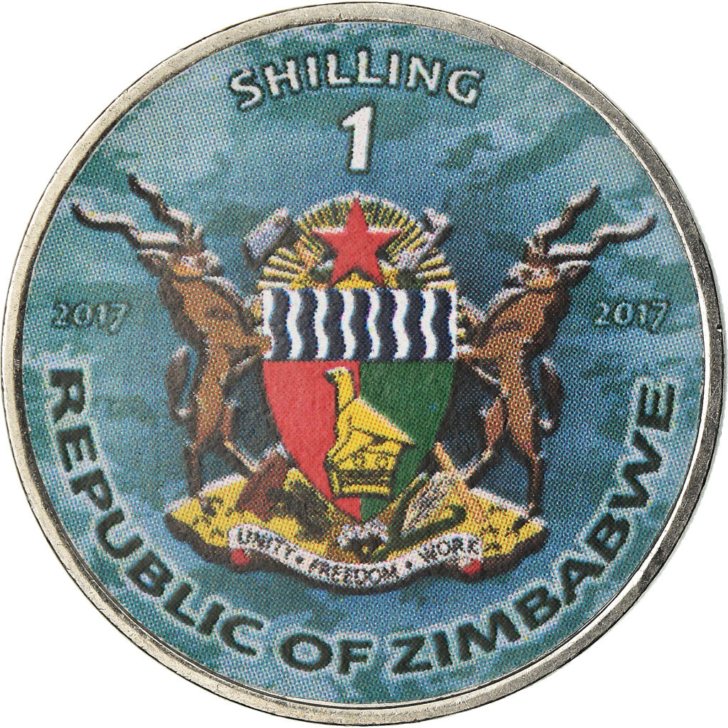 Coin, Zimbabwe, Shilling, 2017, Warship - Destroyer Fletcher, MS(63), Nickel