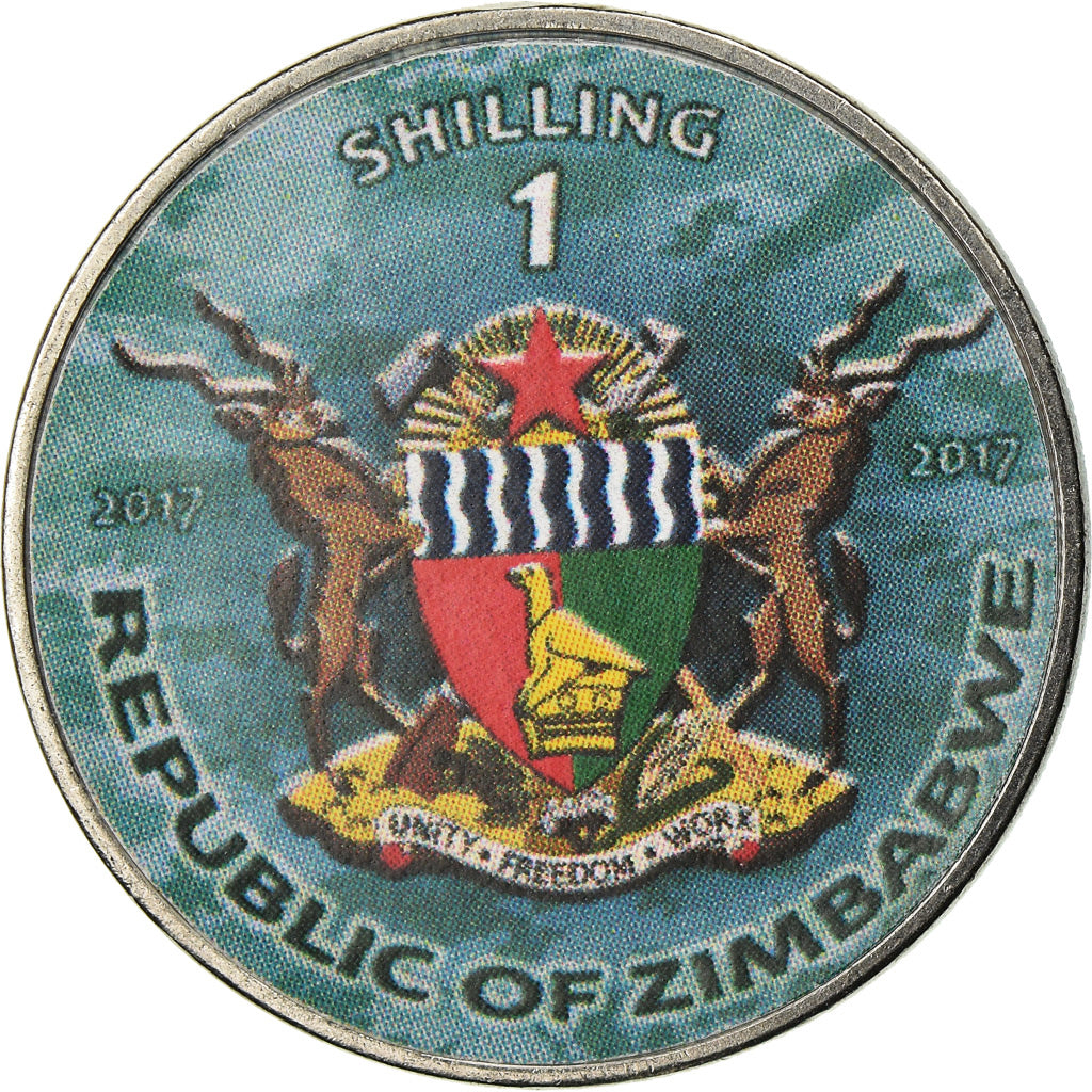 Coin, Zimbabwe, Shilling, 2017, Warship -  Battleship Bismarck, MS(63), Nickel