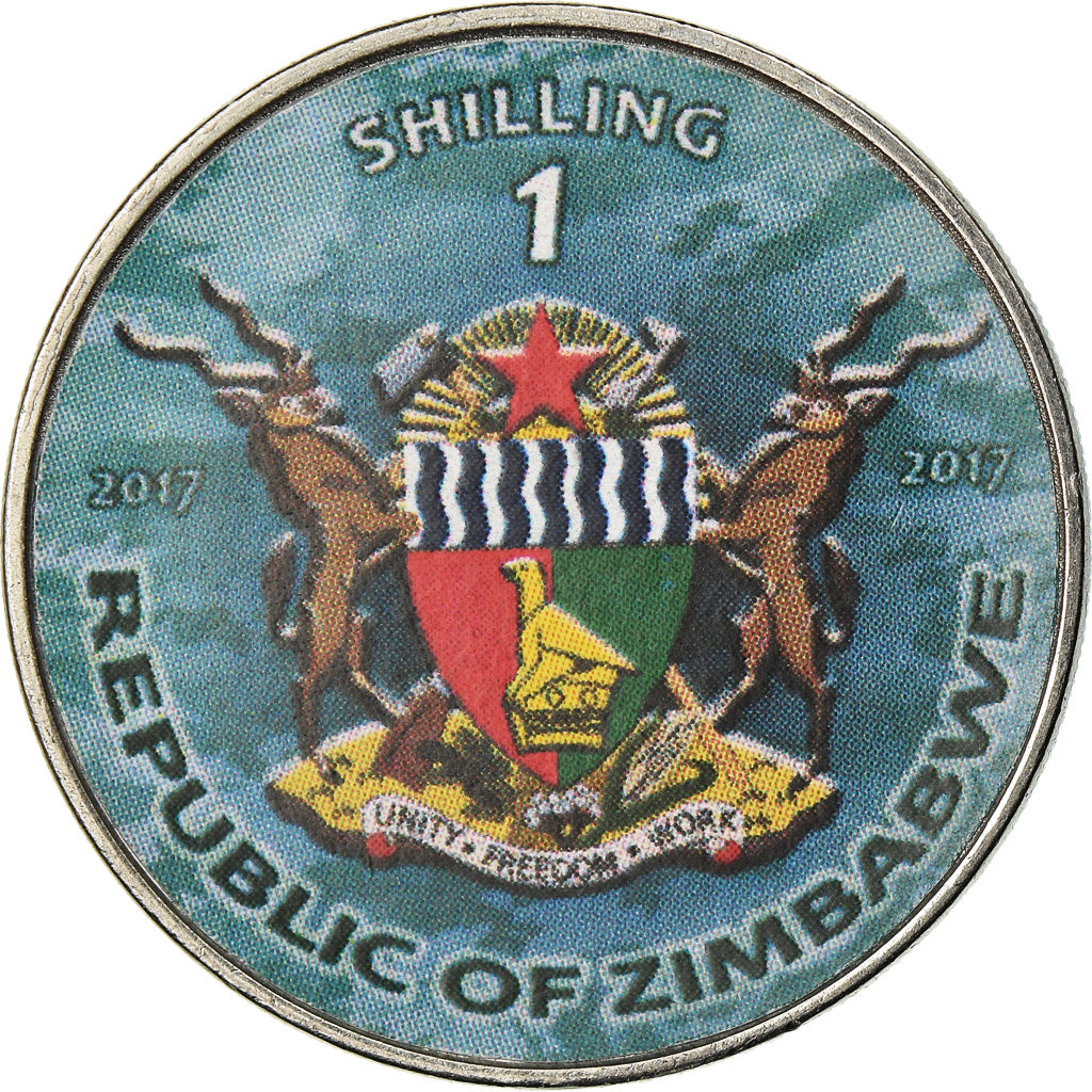Coin, Zimbabwe, Shilling, 2017, Warship -  HSM Dreadnought, MS(63), Nickel