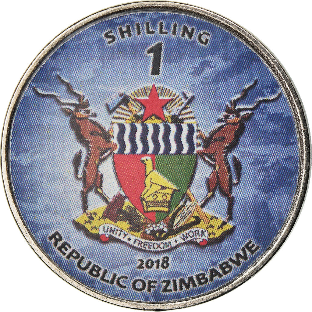 Moeda, Zimbabué, Shilling, 2018, Warship -  Destroyer Arleigh Burke, MS(63)