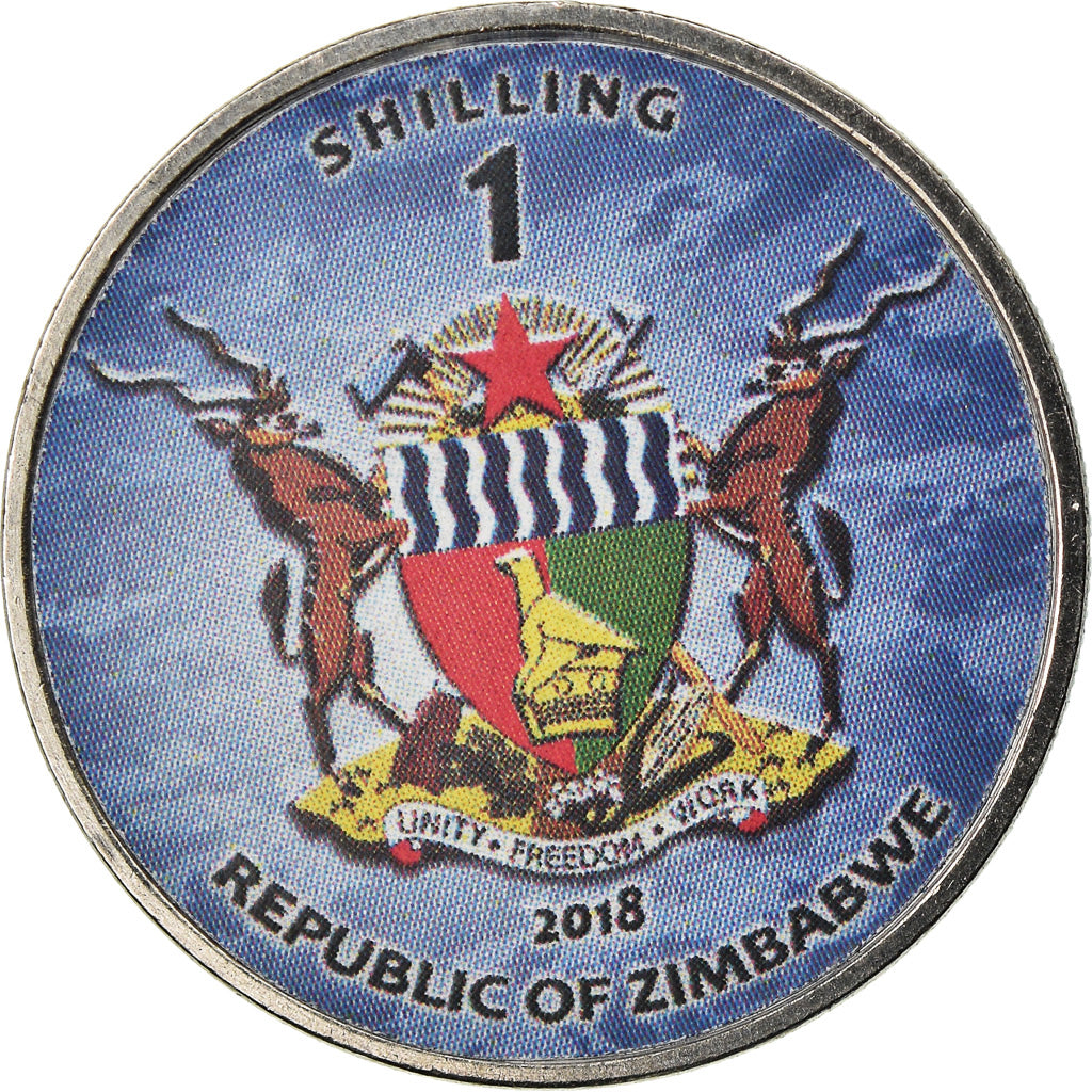 Coin, Zimbabwe, Shilling, 2018, Warship -  Destroyer Alklzuki, MS(63), Nickel