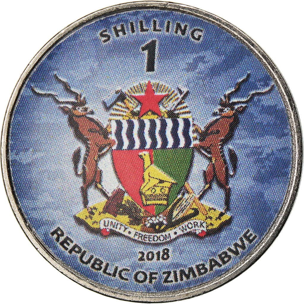 Coin, Zimbabwe, Shilling, 2018, Warship -  Destroyer Sejong, MS(63), Nickel
