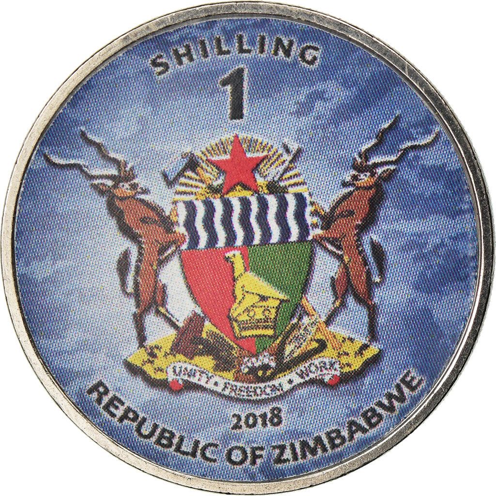 Coin, Zimbabwe, Shilling, 2018, Warship -  Destroyer Zumwalt, MS(63), Nickel