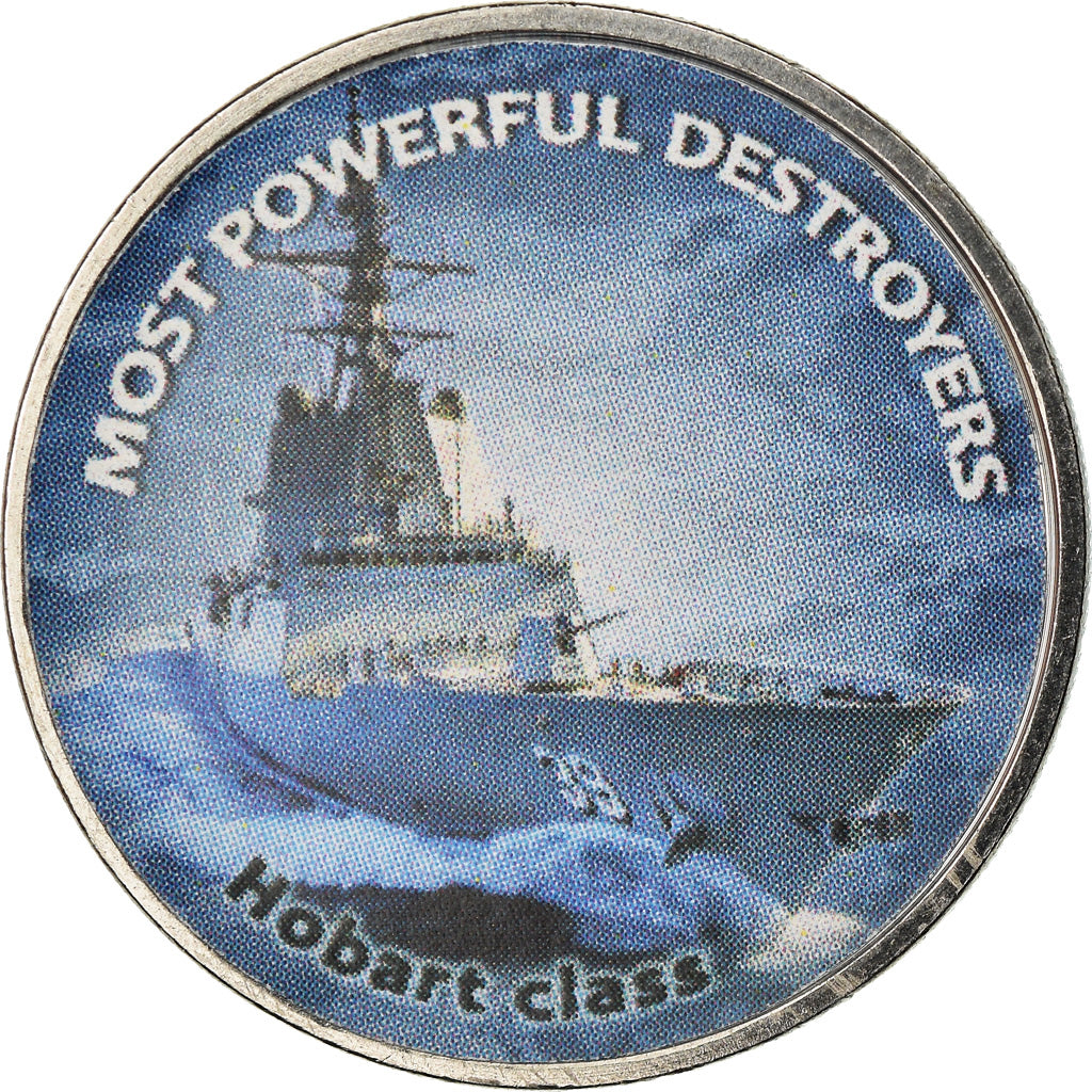 Moeda, Zimbabué, Shilling, 2018, Warship -  Destroyer Hobart, MS(63), Aço