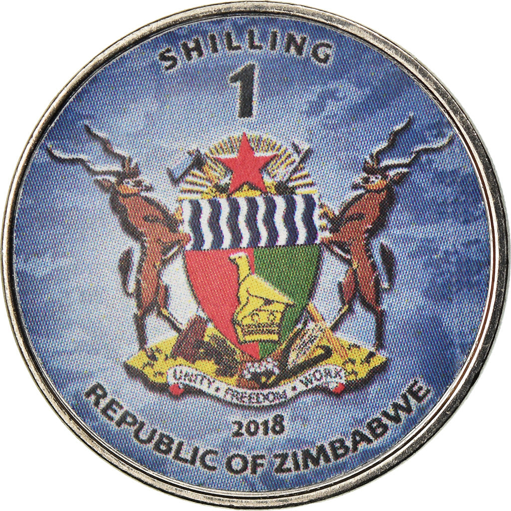 Moeda, Zimbabué, Shilling, 2018, Warship -  Destroyer Hobart, MS(63), Aço