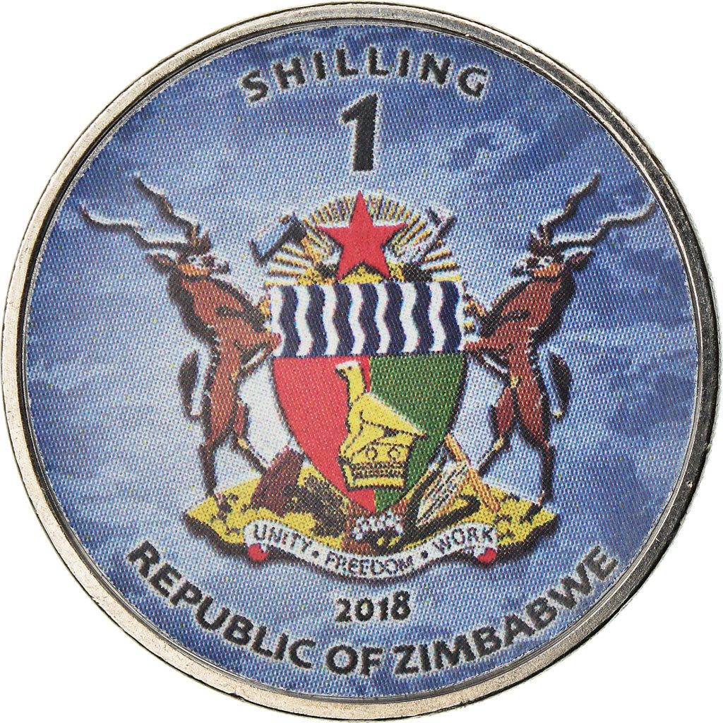 Moeda, Zimbabué, Shilling, 2018, Warship -  Destroyer Kolkata, MS(63), Aço