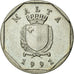 Coin, Malta, 5 Cents, 1991, EF(40-45), Copper-nickel, KM:95