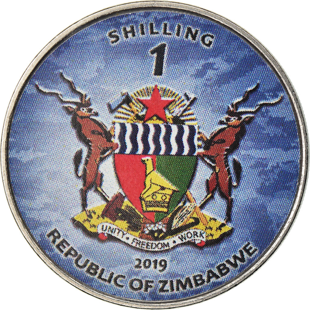 Moeda, Zimbabué, Shilling, 2019, Warship -  Porte-avions Nimitz, MS(63), Aço