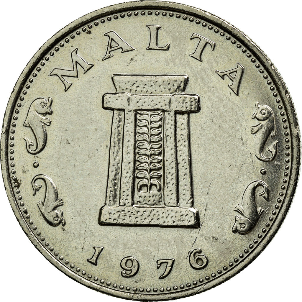 Coin, Malta, 5 Cents, 1976, British Royal Mint, EF(40-45), Copper-nickel, KM:10