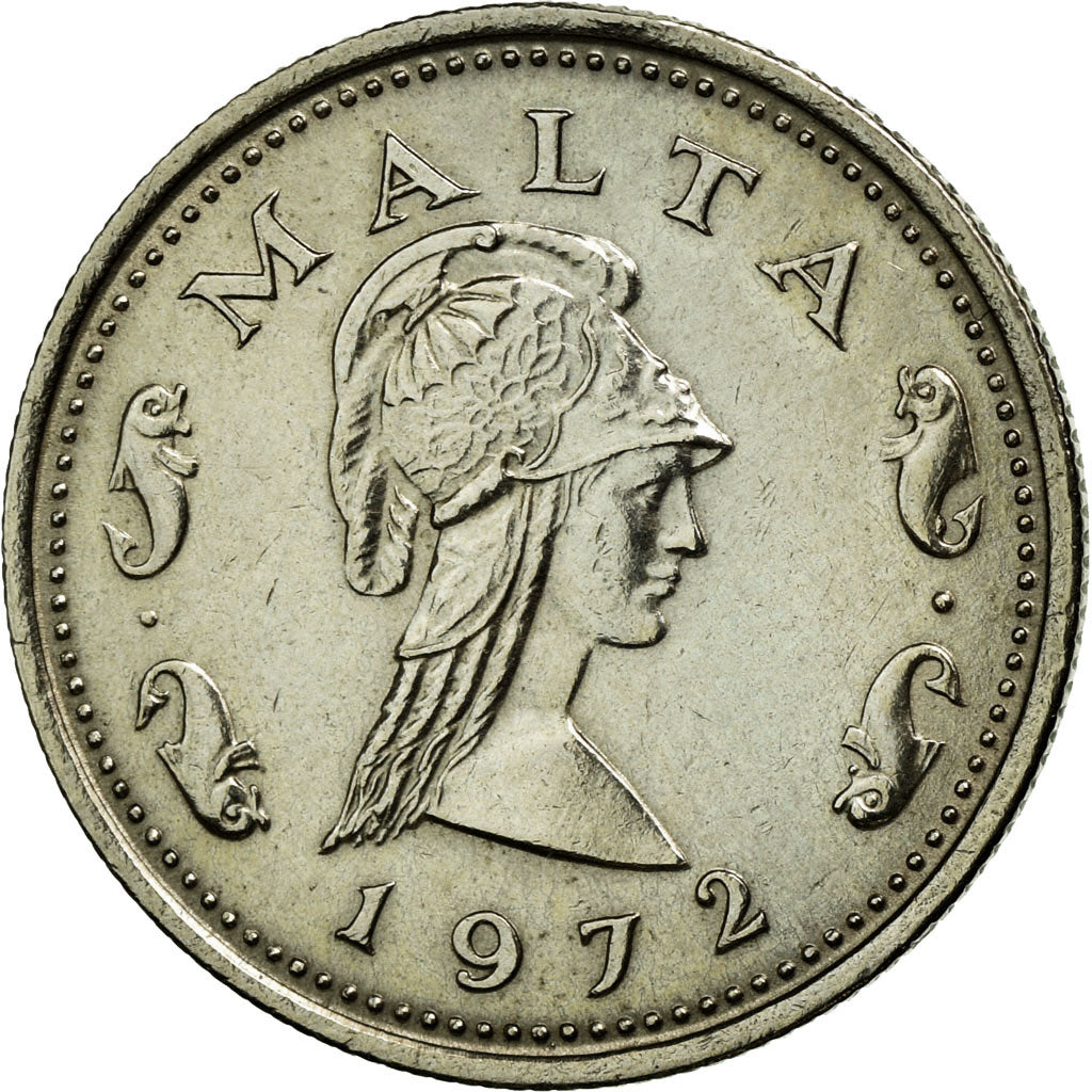 Coin, Malta, 2 Cents, 1972, British Royal Mint, AU(50-53), Copper-nickel, KM:9