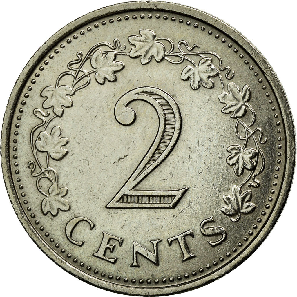 Coin, Malta, 2 Cents, 1972, British Royal Mint, AU(50-53), Copper-nickel, KM:9