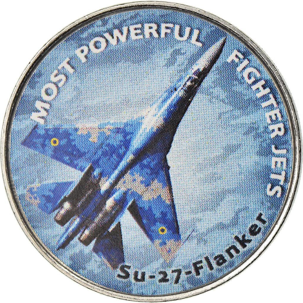 Moneda, Zimbabue, Shilling, 2019, Fighter jet - Flanker, SC, Níquel chapado en