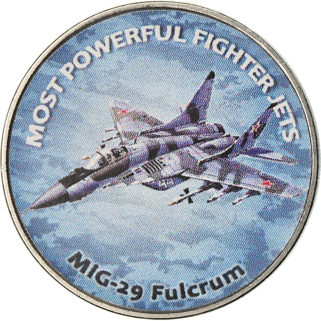 Moneda, Zimbabue, Shilling, 2019, Fighter jet - Fulcrum, SC, Níquel chapado en