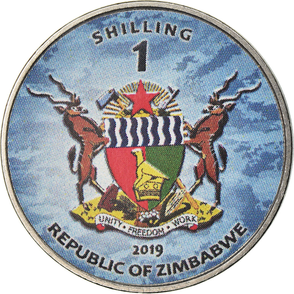 Moneda, Zimbabue, Shilling, 2019, Fighter jet - Fulcrum, SC, Níquel chapado en