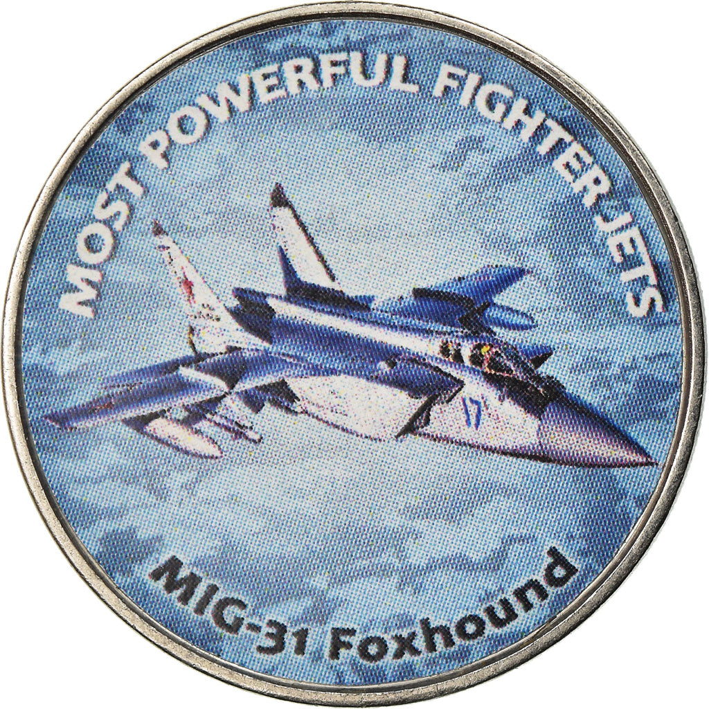 Moneda, Zimbabue, Shilling, 2019, Fighter jet - Foxhound, SC, Níquel chapado en