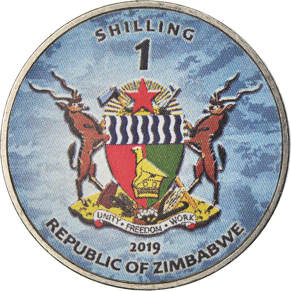 Moneda, Zimbabue, Shilling, 2019, Fighter jet - Foxhound, SC, Níquel chapado en