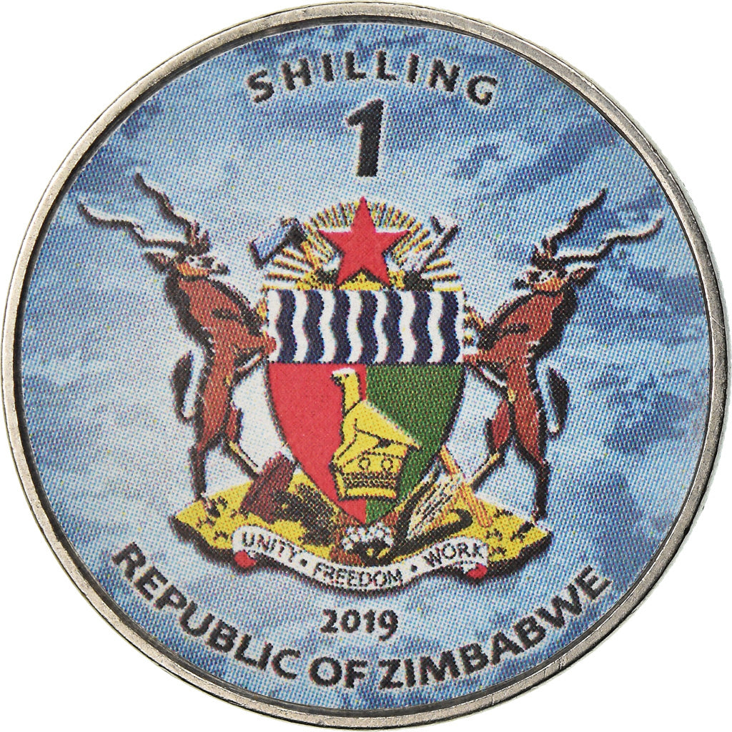 Moeda, Zimbabué, Shilling, 2019, Fighter jet - Sukhol, MS(63), Aço Niquelado