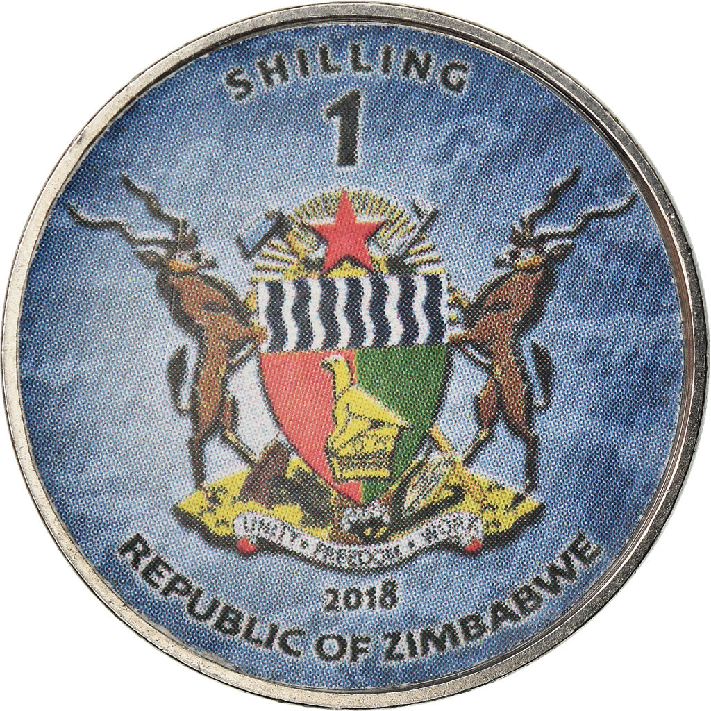 Moneta, Zimbabwe, Shilling, 2018, Fighter jet - F-22 Raptor, MS(63), Nickel