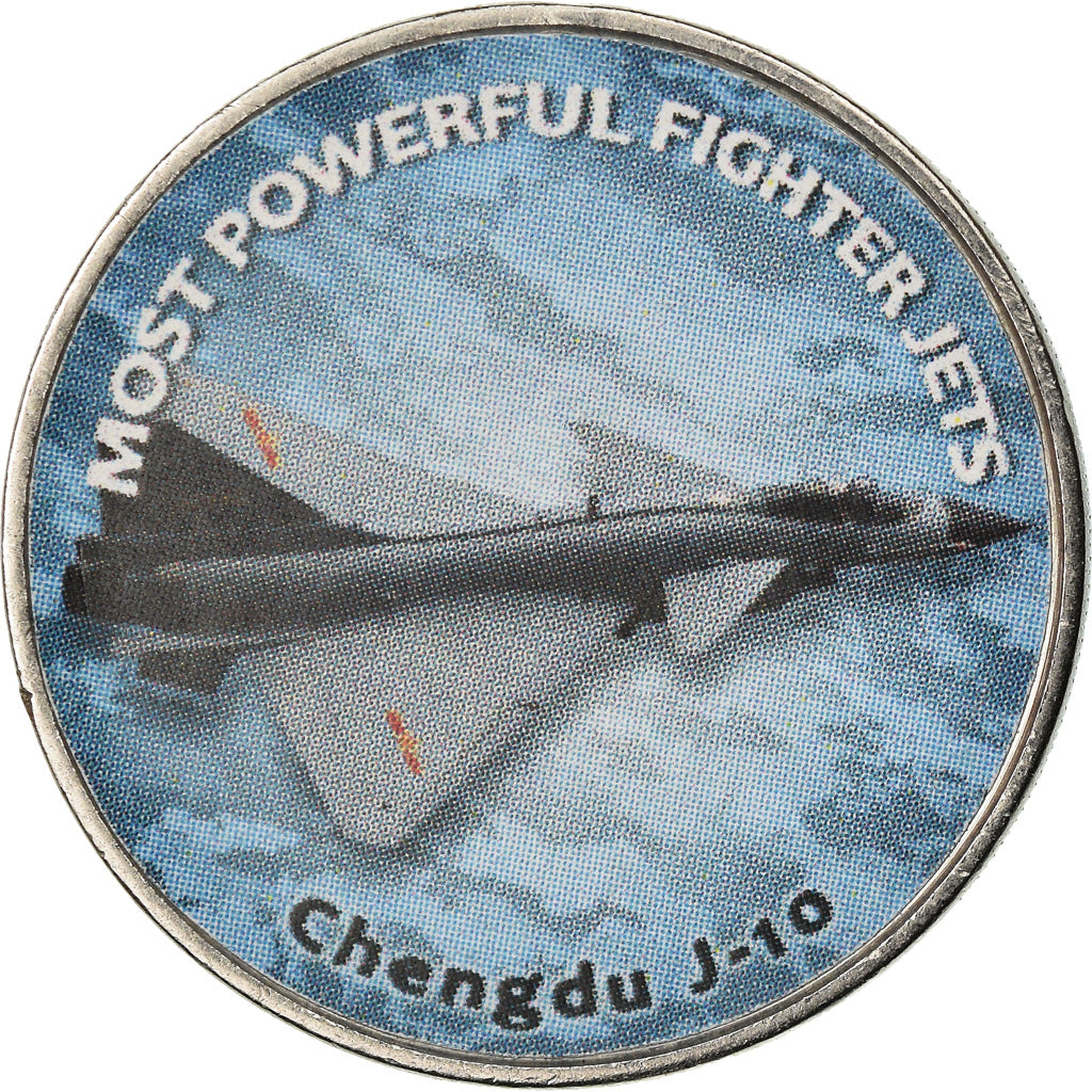 Moneta, Zimbabwe, Shilling, 2018, Fighter jet - Chengdu J-10, MS(63), Nickel
