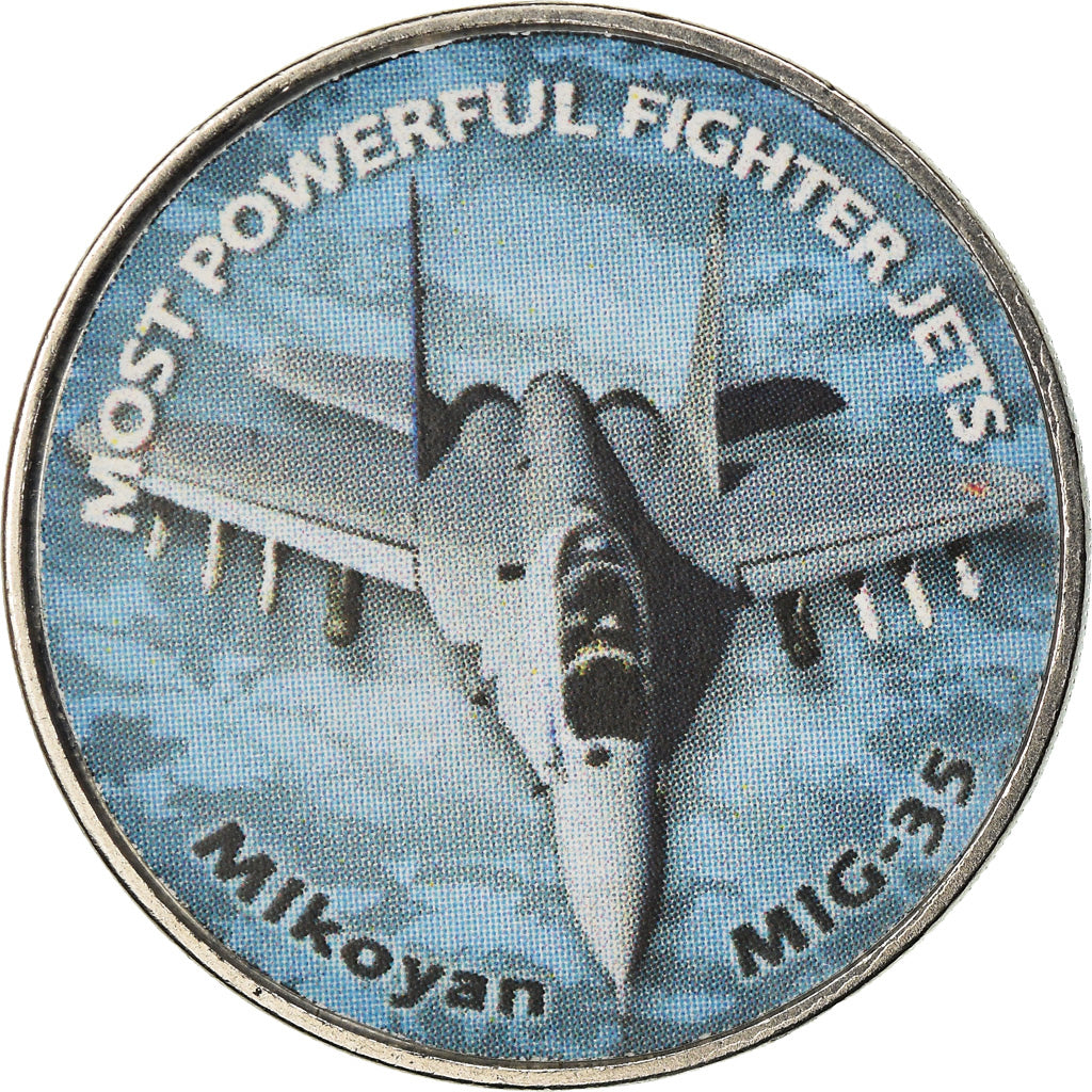 Moeda, Zimbabué, Shilling, 2018, Fighter jet - Mikoyan MIG-35, MS(63), Aço