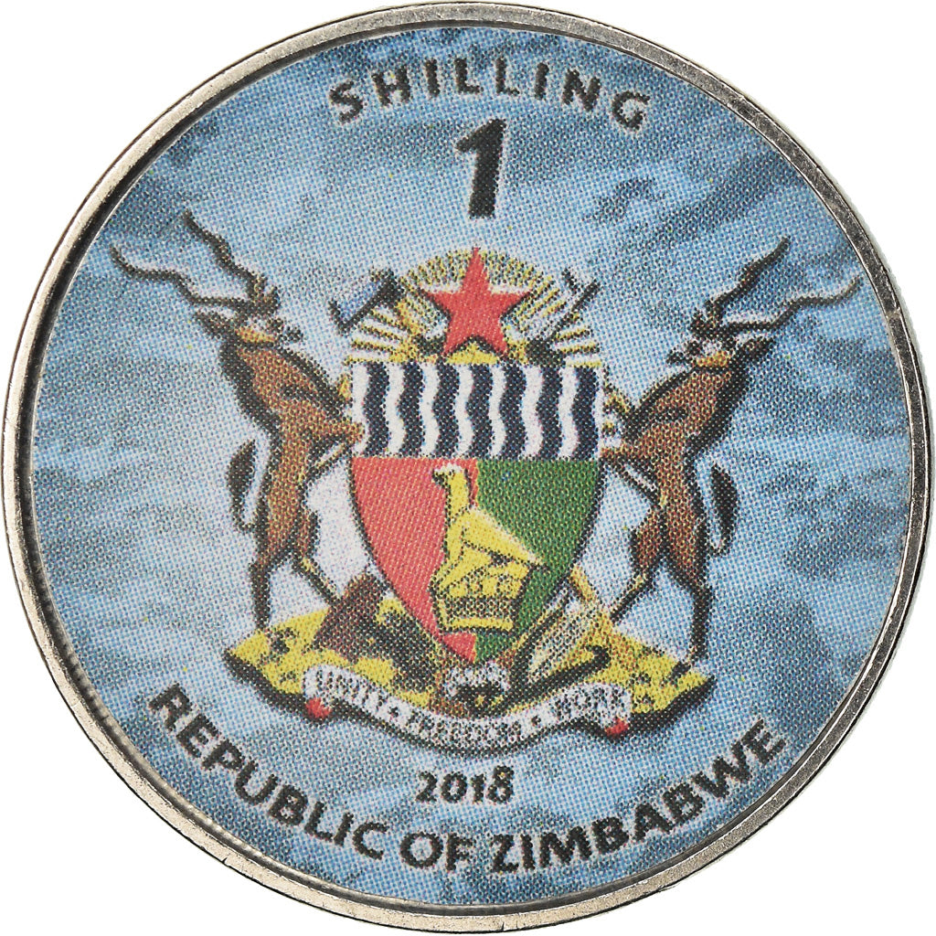 Moeda, Zimbabué, Shilling, 2018, Fighter jet - Mikoyan MIG-35, MS(63), Aço