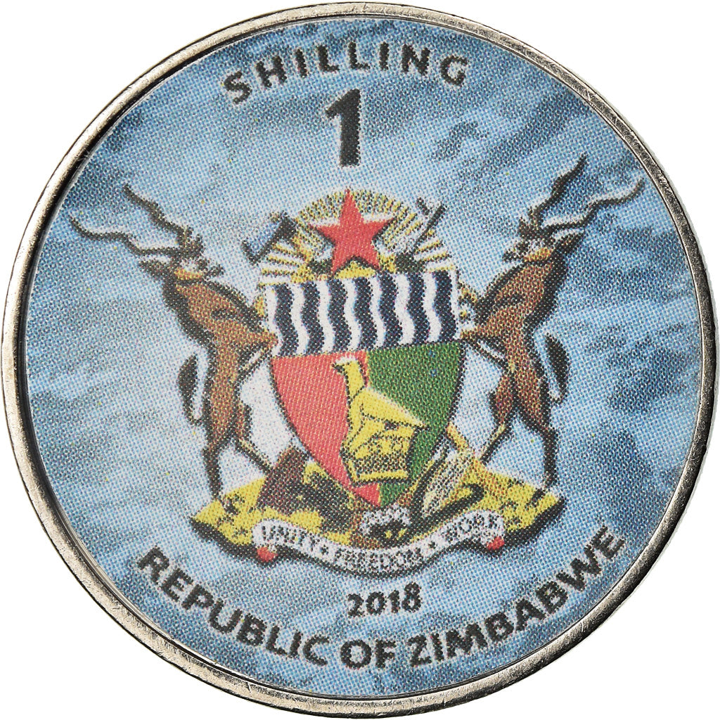 Munten, Zimbabwe, Shilling, 2018, Fighter jet - F-35 Lightning II, UNC-, Nickel