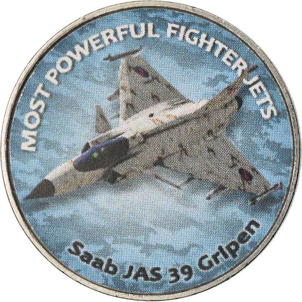 Moeda, Zimbabué, Shilling, 2018, Fighter jet - Saab JAS 39 Gripen, MS(63), Aço