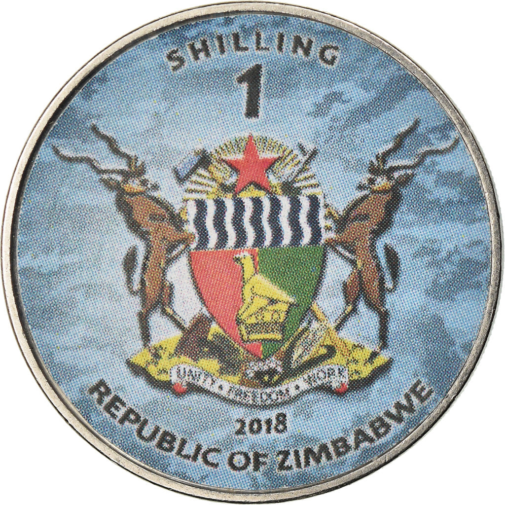 Moeda, Zimbabué, Shilling, 2018, Fighter jet - Saab JAS 39 Gripen, MS(63), Aço
