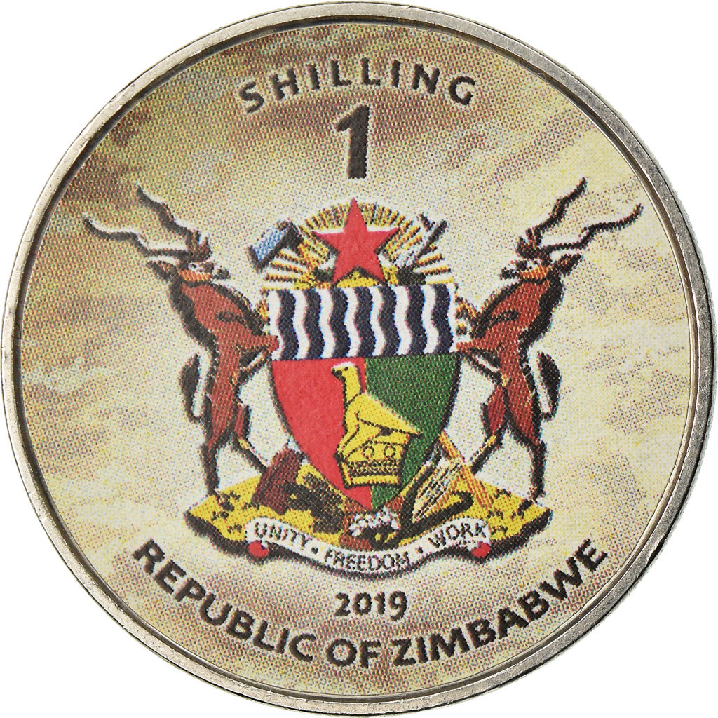 Münze, Simbabwe, Shilling, 2019, Tanks - Type 90, UNZ, Nickel plated steel