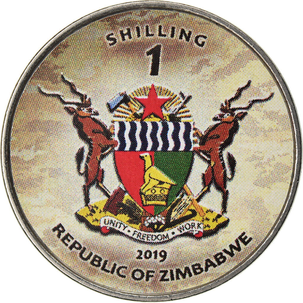 Münze, Simbabwe, Shilling, 2019, Tanks - T-80, UNZ, Nickel plated steel