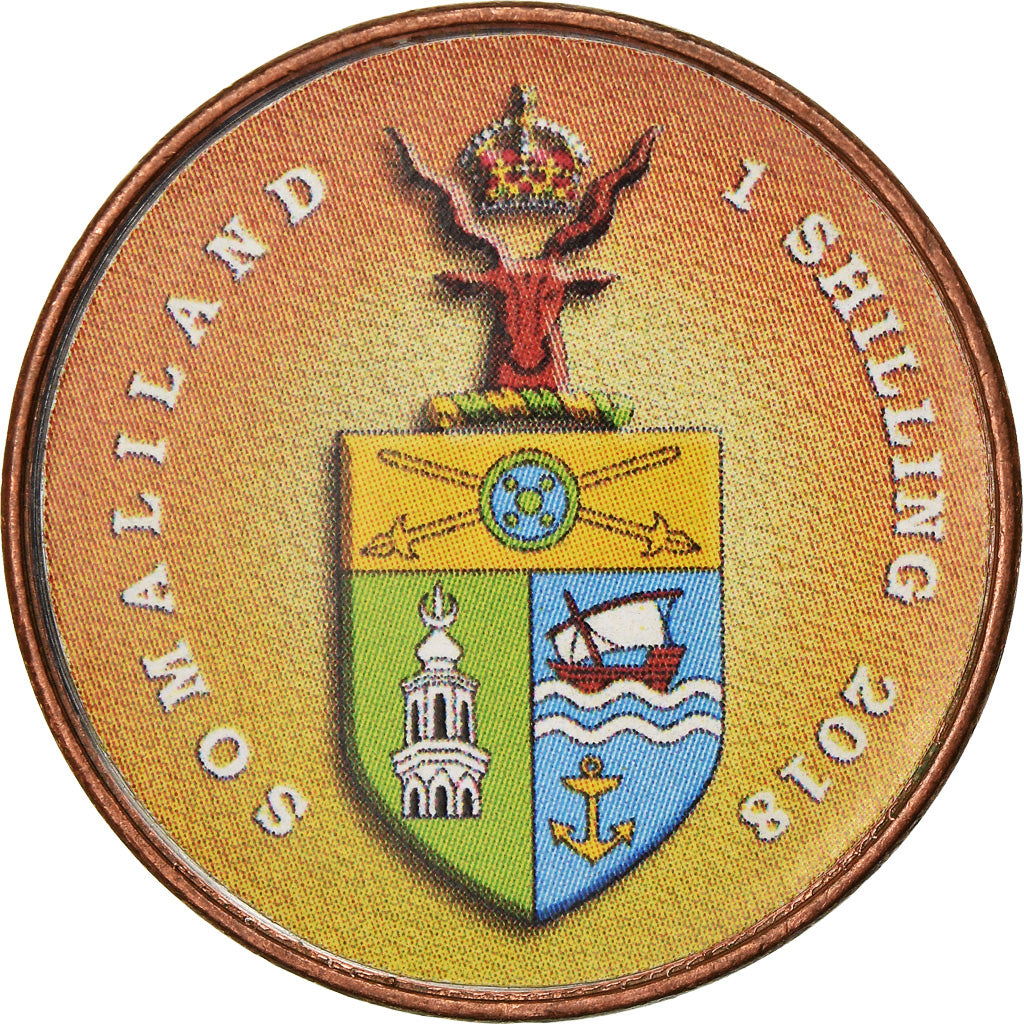 Moneta, Somaliland, Shilling, 2018, Faune africaine - Girafe, SPL, Acciaio