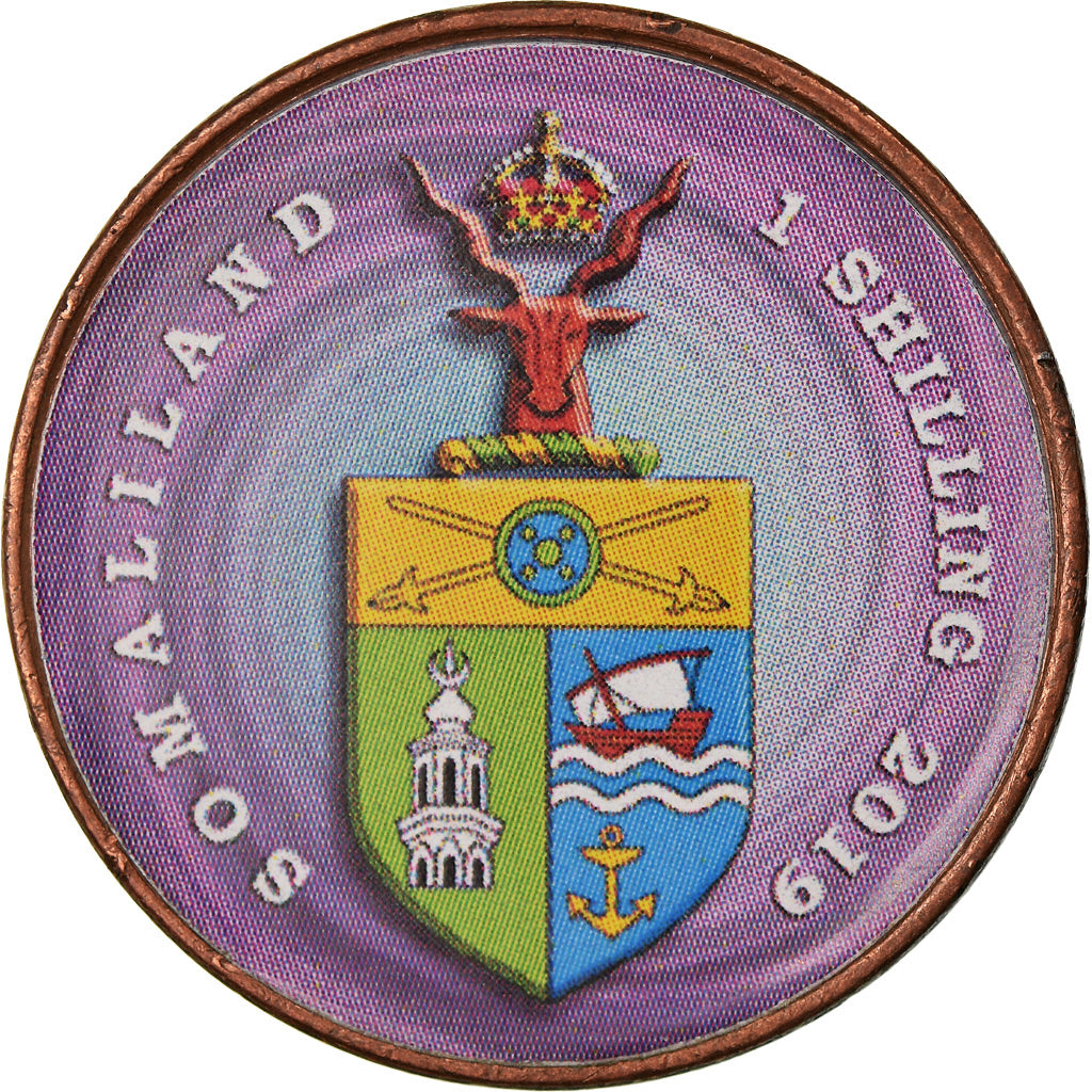 Coin, Somaliland, Shilling, 2019, Fleurs - Oiseau de paradis, MS(63), Stainless