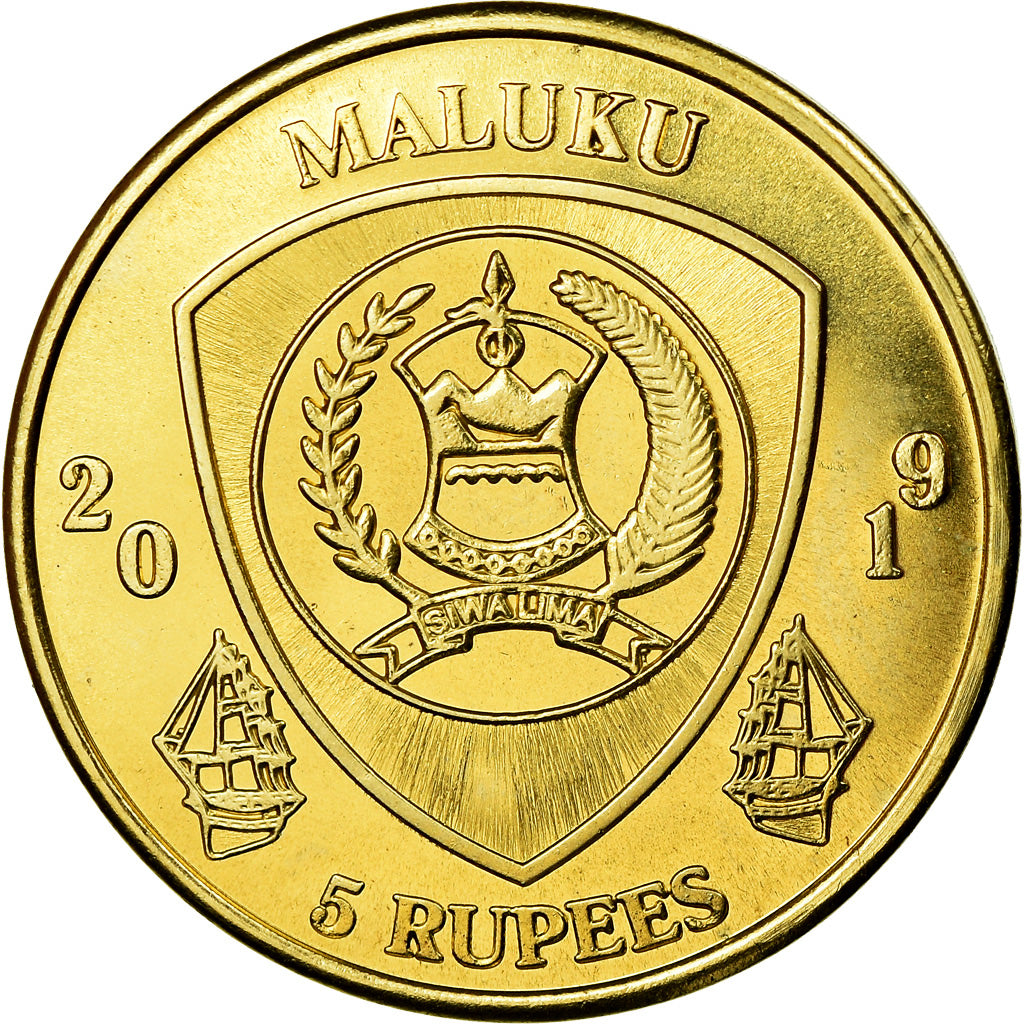 Moeda, República Democrática do Congo, 5 Rupees, 2019, Maluku - Monodactylus