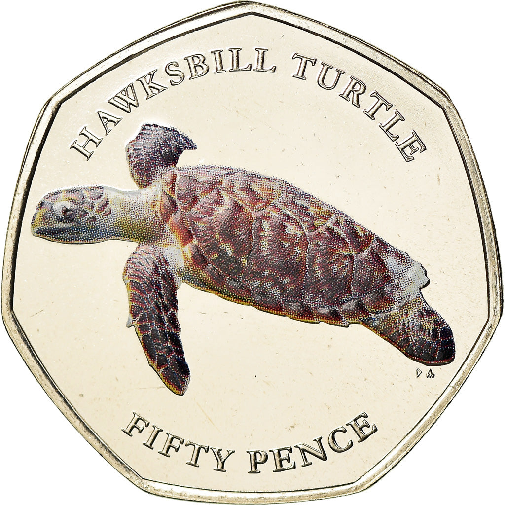 Moneta, British Indian Ocean, 50 Pence, 2019, Tortues - Tortue imbriquée