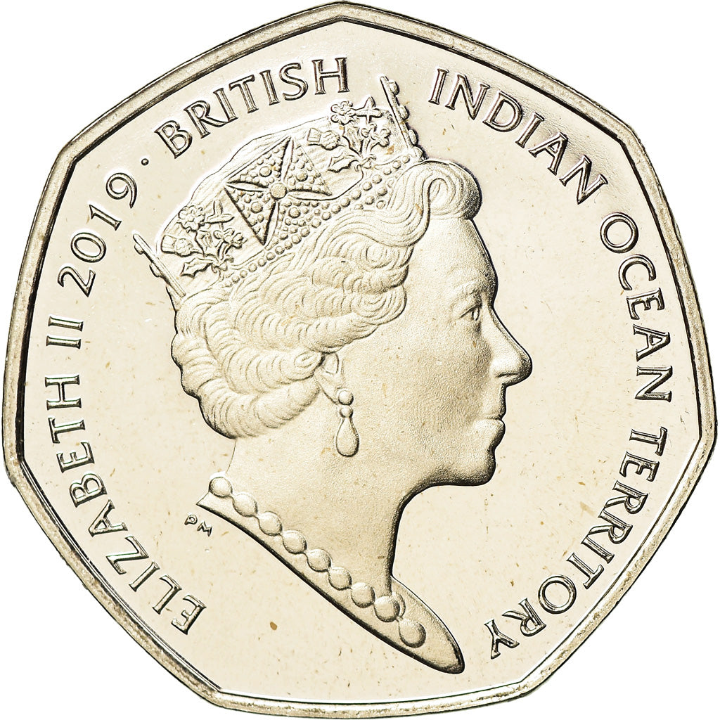 Moneta, British Indian Ocean, 50 Pence, 2019, Tortues - Tortue imbriquée
