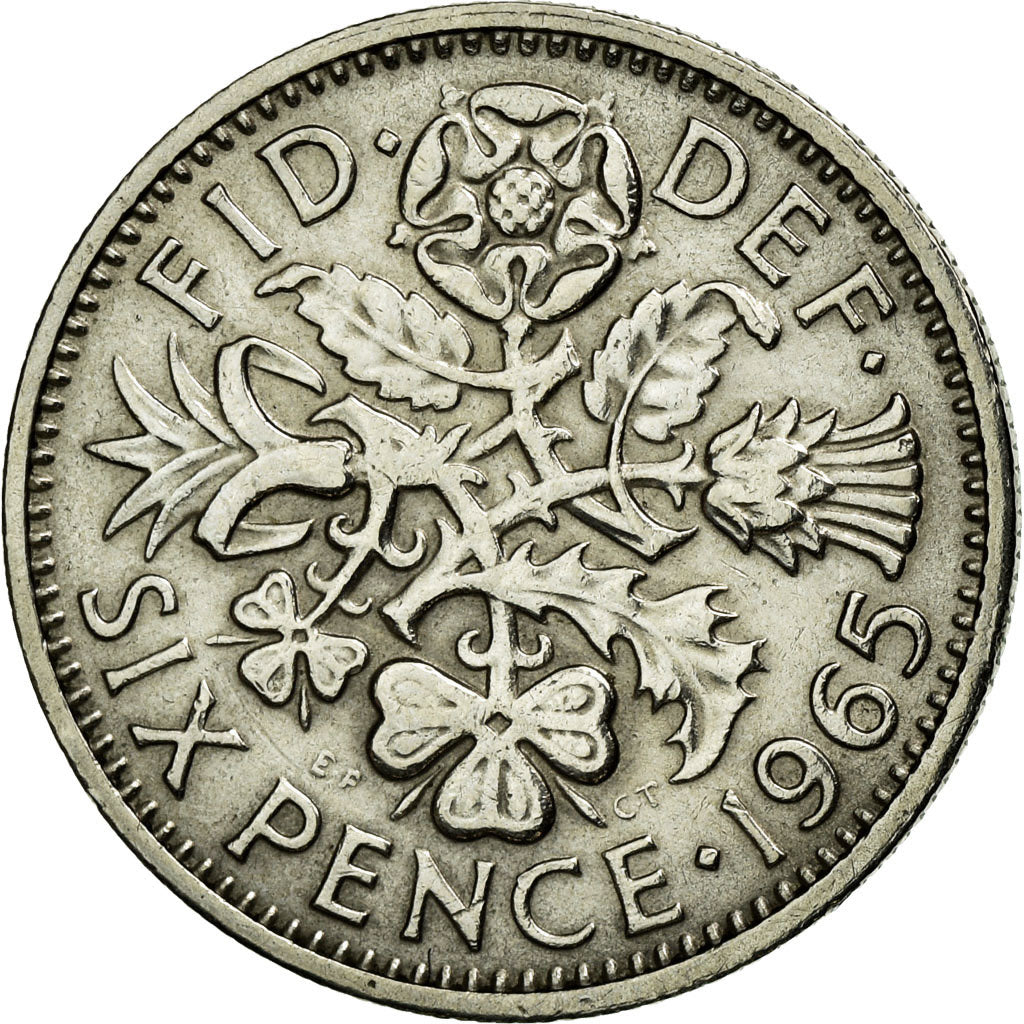 Coin, Great Britain, Elizabeth II, 6 Pence, 1963, EF(40-45), Copper-nickel