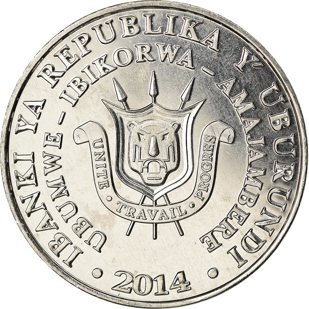Monnaie, Burundi, 5 Francs, 2014, Oiseaux - Aigle couronné, SPL, Aluminium