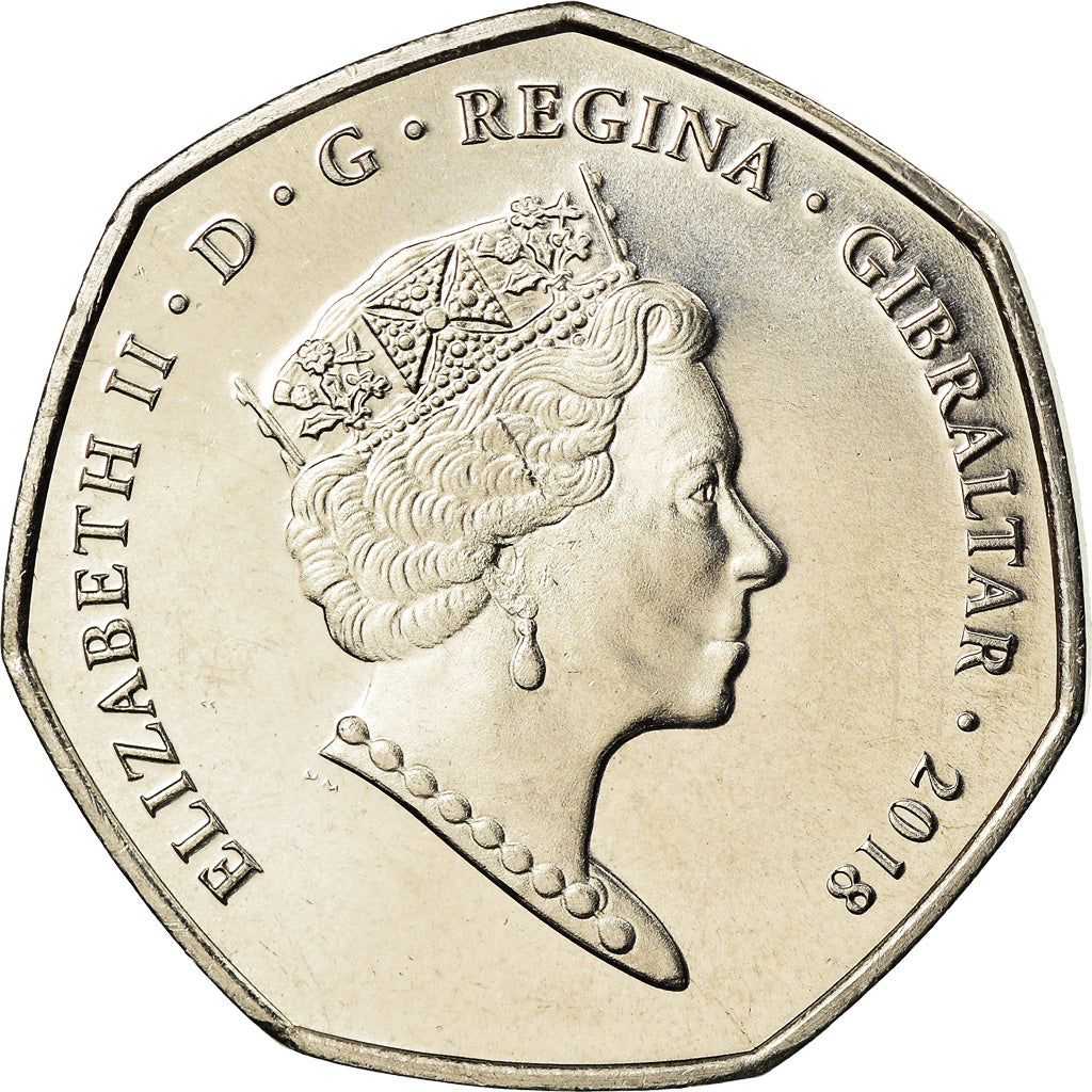 Münze, Gibraltar, 50 Pence, 2018, Père Noël, UNZ, Cupro-nickel