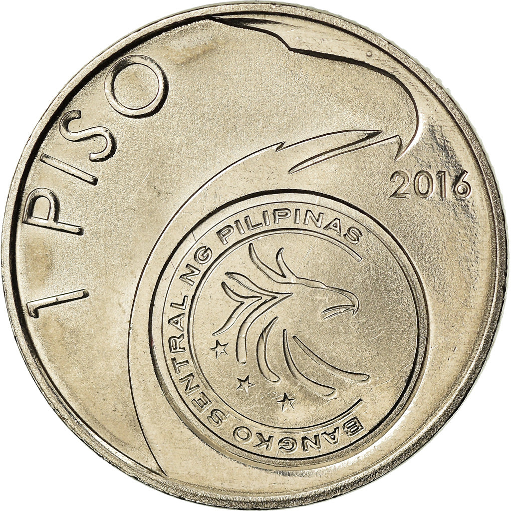 Coin, Philippines, Piso, 2016, Artemio Ricarte, MS(63), Nickel plated steel