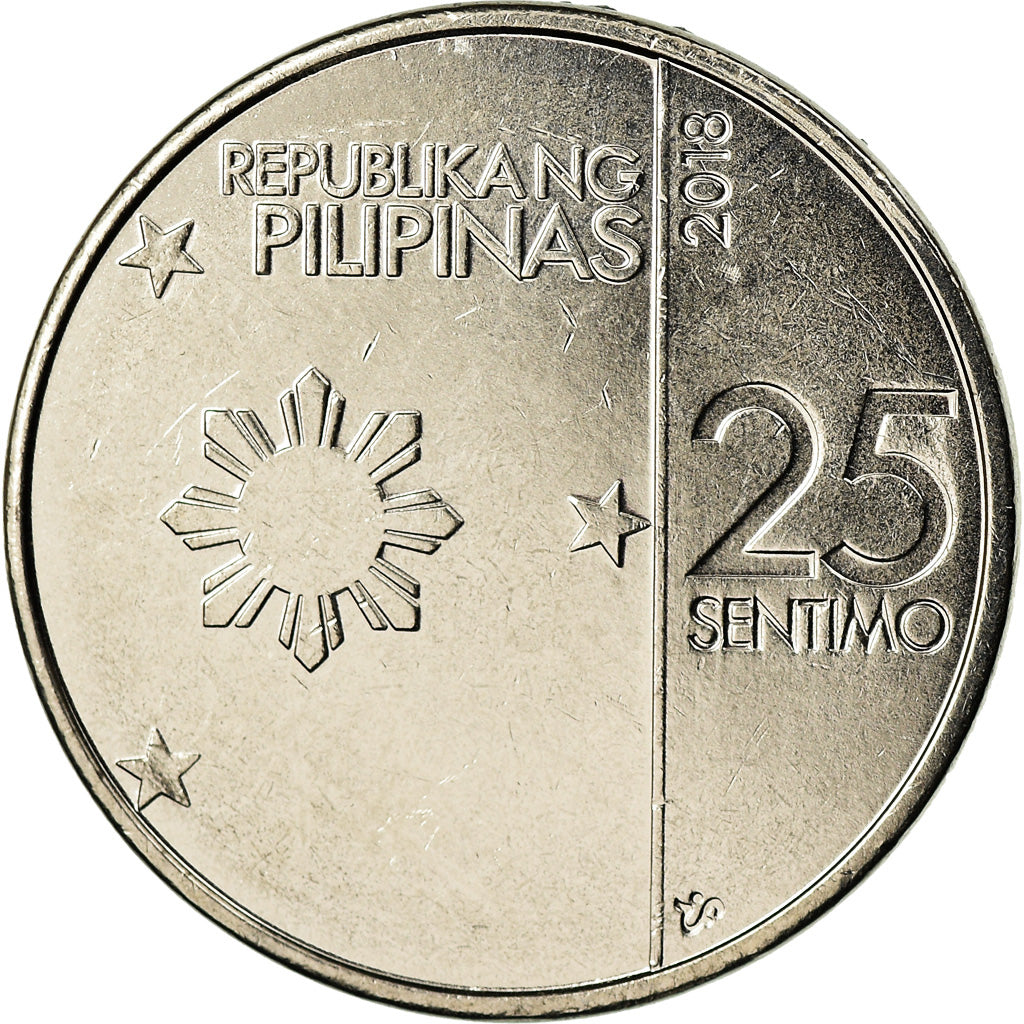 Moneda, Filipinas, 25 Sentimos, 2018, SC, Níquel chapado en acero