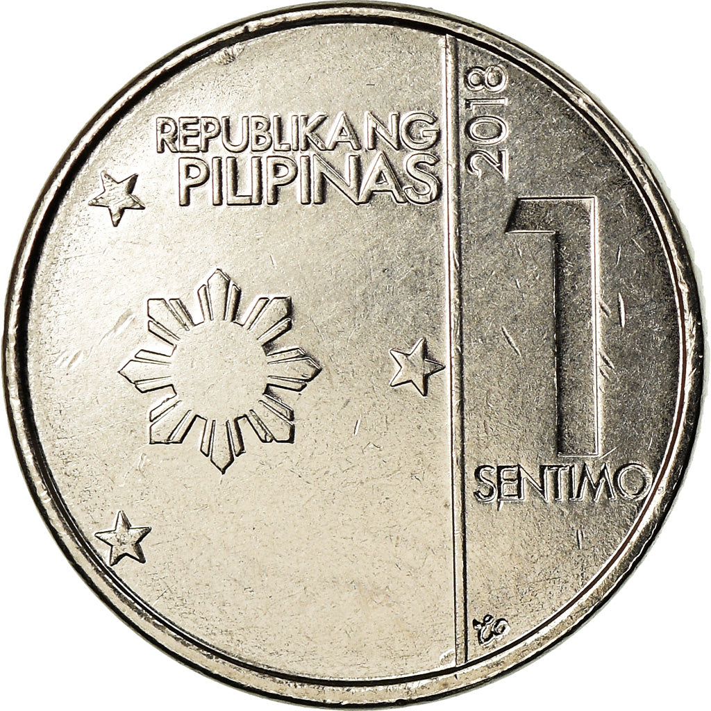 Coin, Philippines, Sentimo, 2018, MS(63), Nickel plated steel
