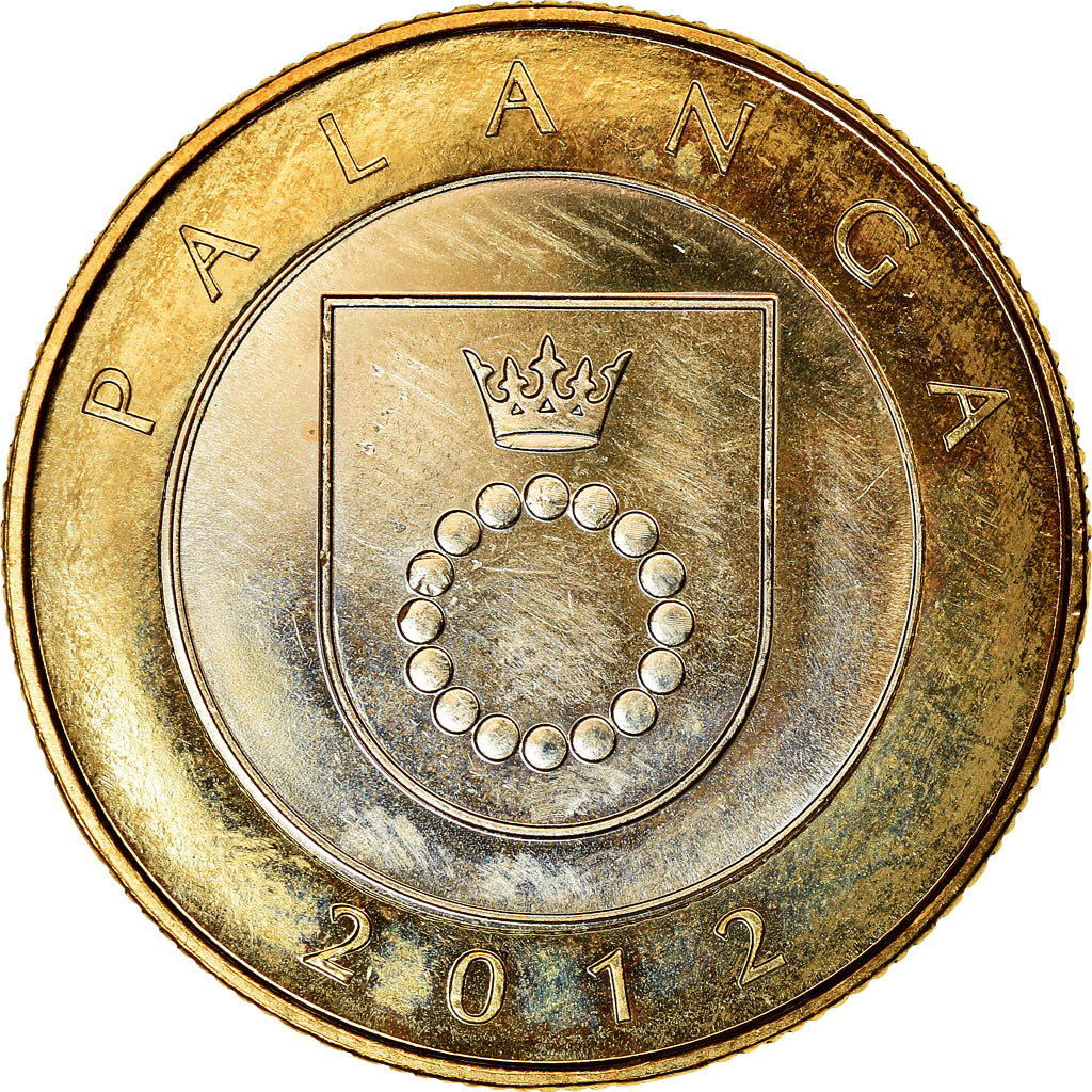 Munten, Lithouwen, 2 Litai, 2012, Palanga, UNC-, Bi-Metallic, KM:186.1