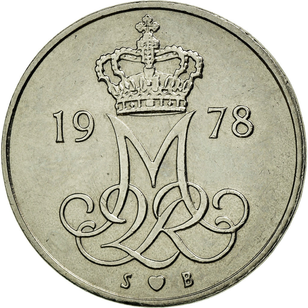 Coin, Denmark, Margrethe II, 10 Öre, 1978, Copenhagen, AU(50-53)