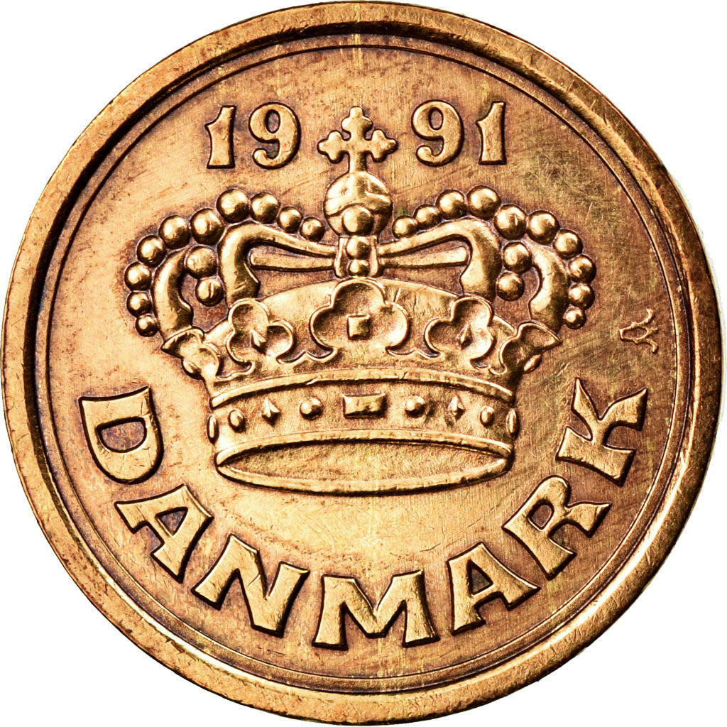 Monnaie, Danemark, Margrethe II, 25 Öre, 1991, TTB+, Bronze, KM:868.1