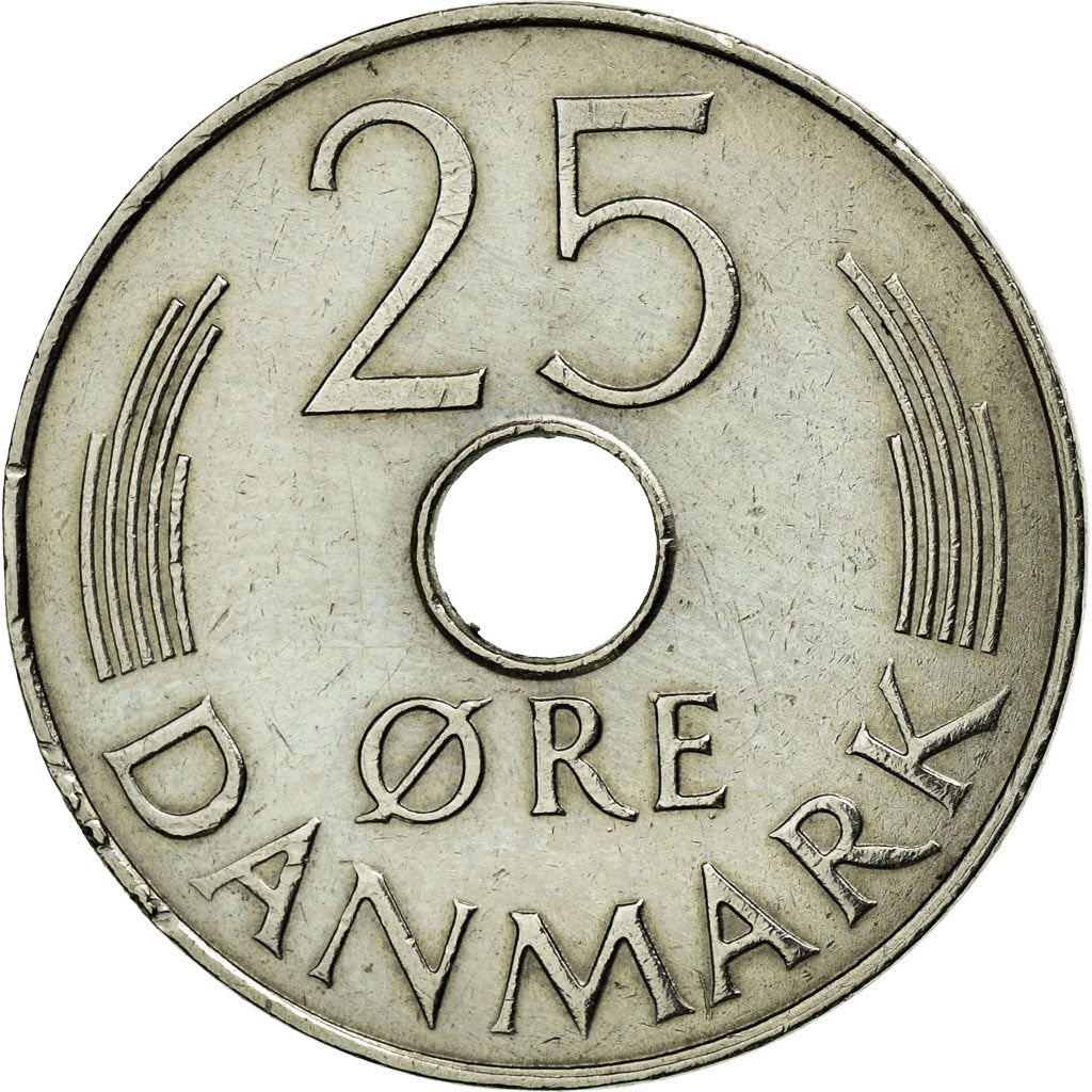 Coin, Denmark, Margrethe II, 25 Öre, 1925, Copenhagen, AU(50-53)